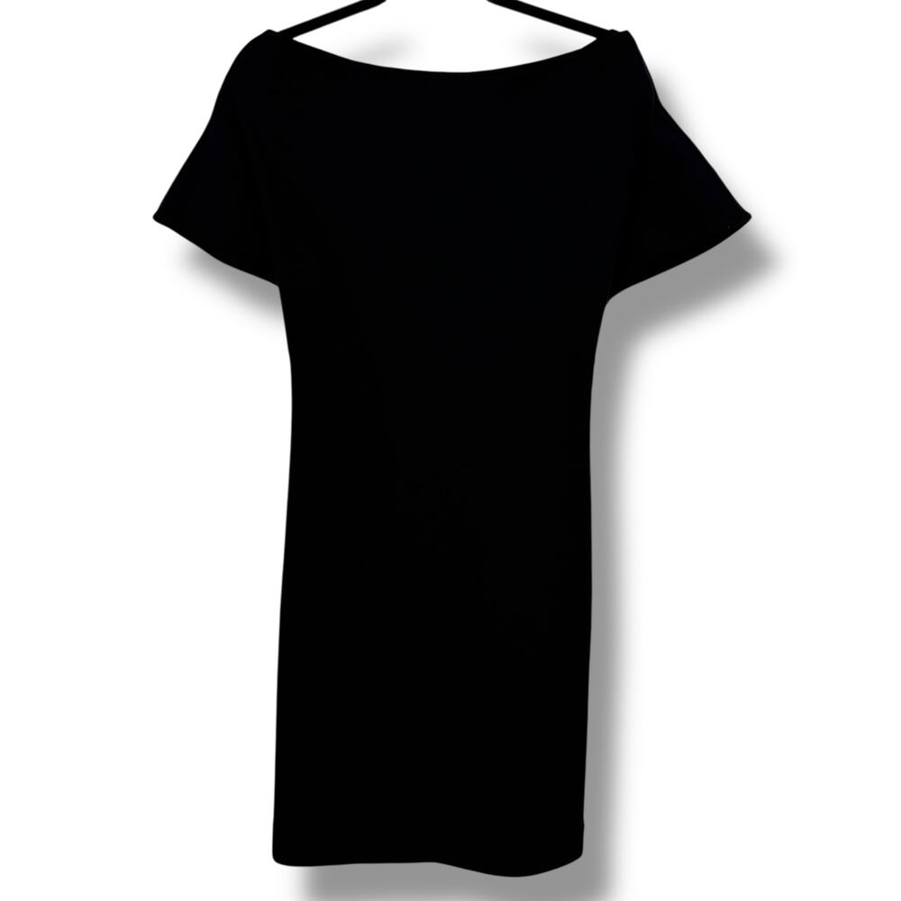 COS Black Viscose Dress Zip Back Elastic Waist Womens Size XS
